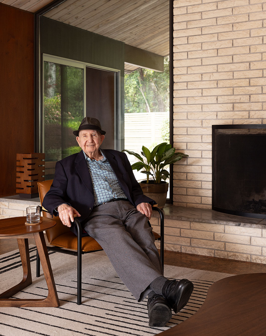 Bob Rummer in one of his Portland-area mid-century modern homes