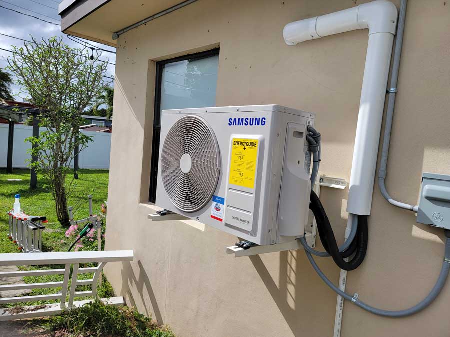 Samsung ductless mini-split installation on South Florida home