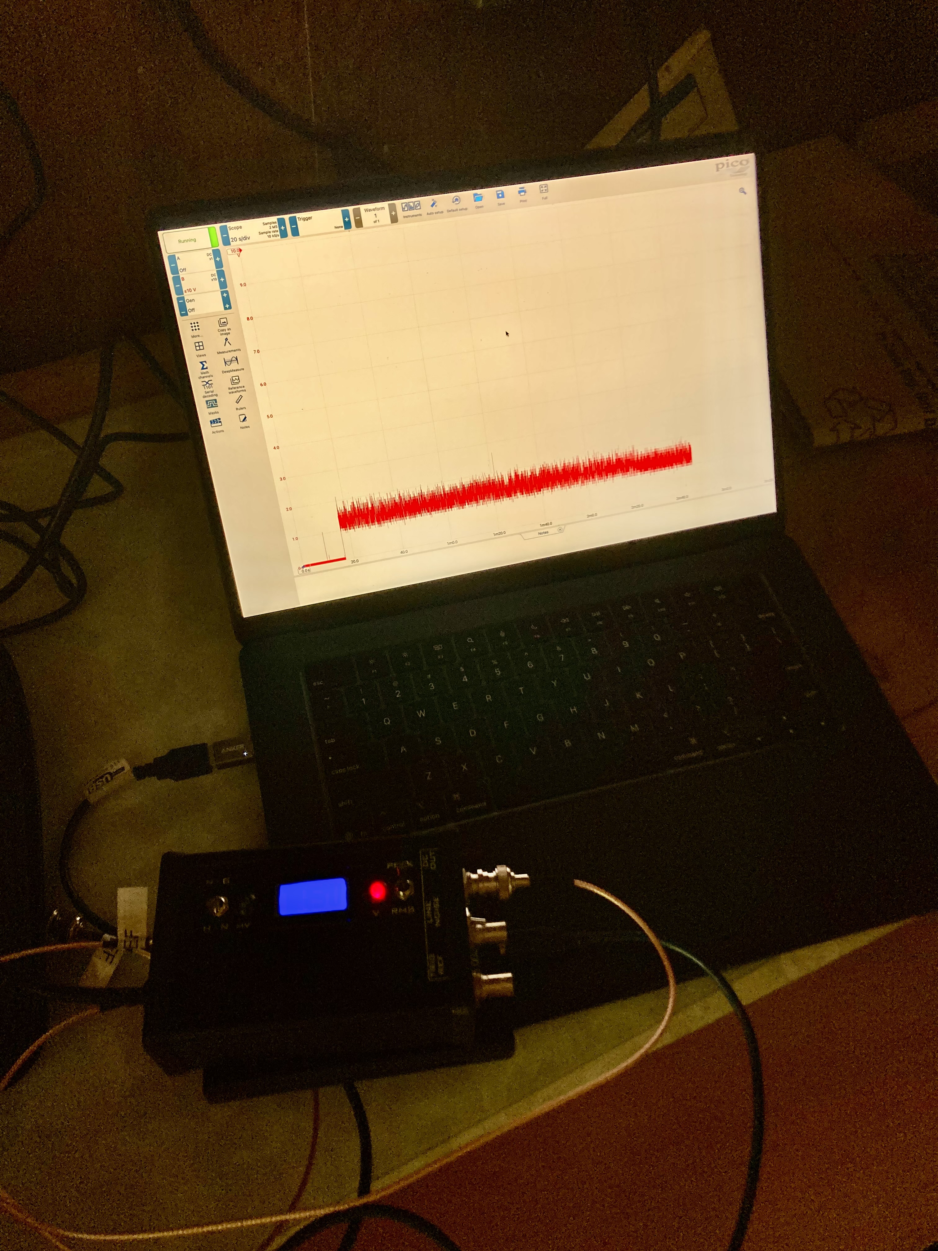 oscilloscope tracing of high frequency voltage transients