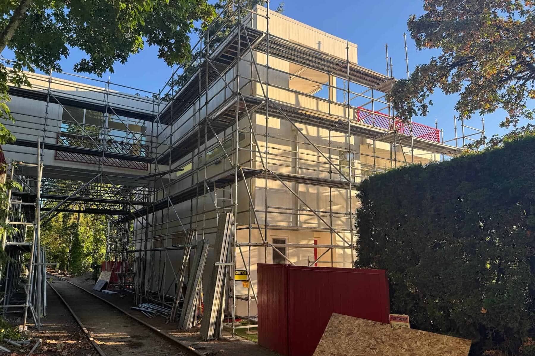 Active River Project under scaffolding in Portland